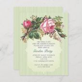 ヴィンテージローズブーケガーデンパーティー 招待状 (正面/裏面)