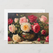 ヴィンテージローズブーケスチルライフ シーズンポストカード (正面/裏面)