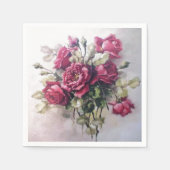 ヴィンテージローズブーケ スタンダードカクテルナプキン (正面)
