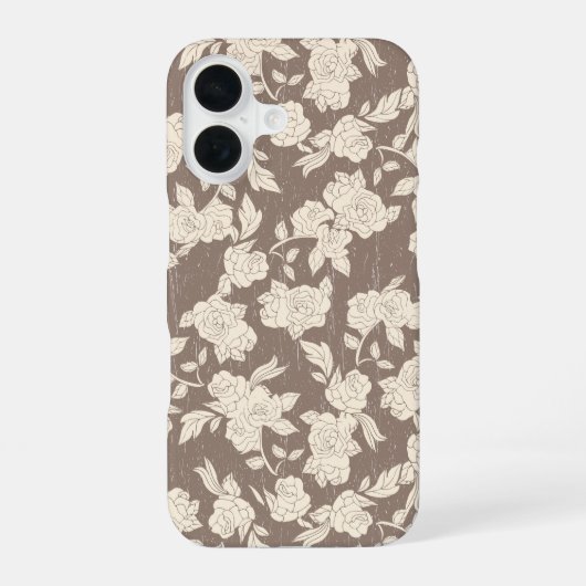 ヴィンテージローズラインアートフォンケース iPhone 16ケース (裏面)