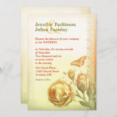 ヴィンテージローズ エレガントで美しい ウェディング招待状 招待状 (正面/裏面)