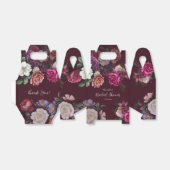 ヴィンテージローズ バーガンディ ブライダルシャワー フェイバーボックス (折り畳みなし)