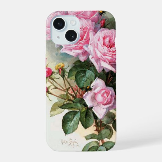 ヴィンテージローズ iPhone 15ケース (裏面)