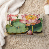 ヴィンテージロータスエレガンスデザイン ランバークッション (ブランケット)