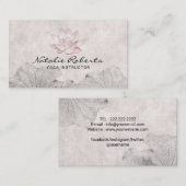 ヴィンテージロータススケッチメディテーションヨガインストラクター 名刺 (正面/裏面)