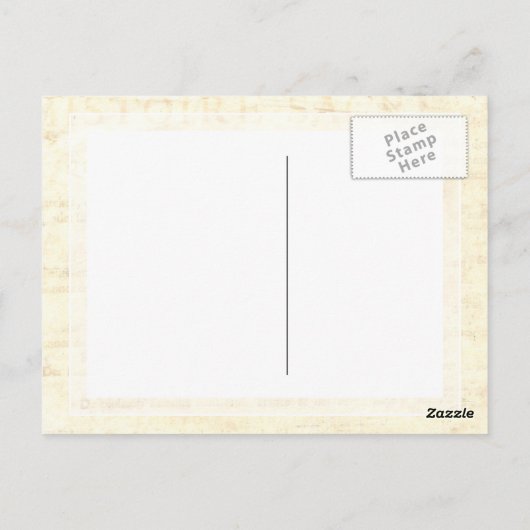 ヴィンテージロータスダマスクエレガントアンティーク植物学 ポストカード (裏面)