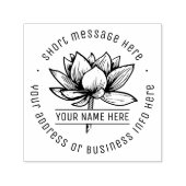 ヴィンテージロータスフラワービジネスネーム差出人住所 セルフインキングスタンプ (デザイン)