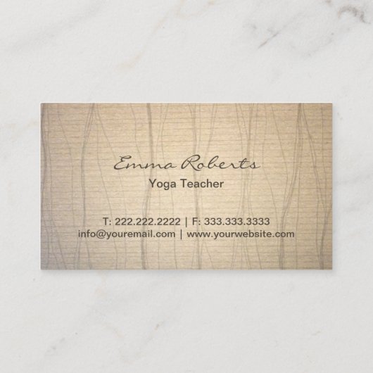 ヴィンテージロータスヨガ先生 名刺 (裏面)