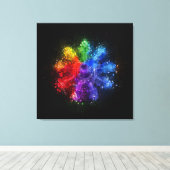 ヴィンテージロータリーエンジン航空壁画技術、飛行機 キャンバスプリント (インサイチュ (ウッドフロア))