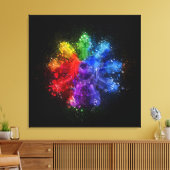 ヴィンテージロータリーエンジン航空壁画技術、飛行機 キャンバスプリント (インサイチュ (リビング))