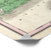 ヴィンテージロードアイランドの地図（1827年） ポスター (角)
