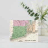 ヴィンテージロードアイランドの地図（1827年） ポストカード (スタンド正面)