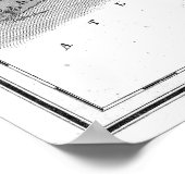 ヴィンテージロードアイランドの地図（1827年） BW ポスター (角)