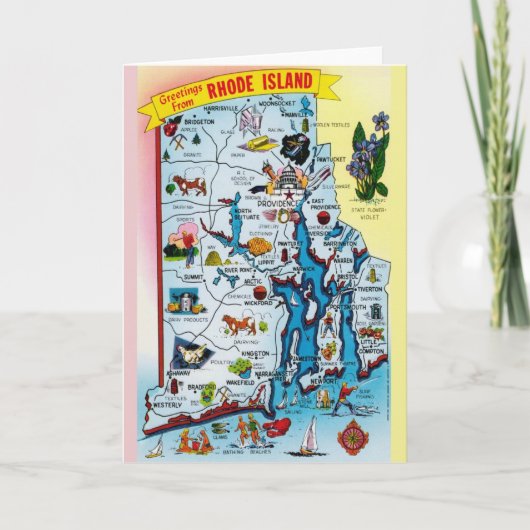 ヴィンテージロードアイランドマップカード カード (正面)