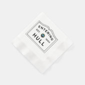 ヴィンテージロードサインマサチューセッツ – ハル 縁ありカクテルナプキン (角)