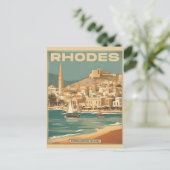 ヴィンテージロードスGreece – ロードスアイランドギリシャ旅行 ポストカード (スタンド正面)