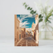ヴィンテージロードズタウンギリシャ旅行アート ポストカード (スタンド正面)