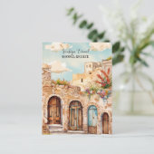 ヴィンテージロードズタウンギリシャ旅行水の色 ポストカード (スタンド正面)