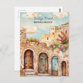 ヴィンテージロードズタウンギリシャ旅行水の色 ポストカード (正面/裏面)