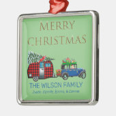 ヴィンテージロードトリップサンタグリーン メタルオーナメント (左)