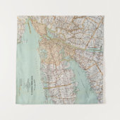 ヴィンテージロードマップオブザニューヨーク地区ギャラリー タペストリー (正面(横))