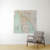 ヴィンテージロードマップオブザニューヨーク地区ギャラリー タペストリー (インサイチュ(横))