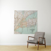 ヴィンテージロードマップオブザニューヨーク地区ギャラリー タペストリー (インサイチュ)