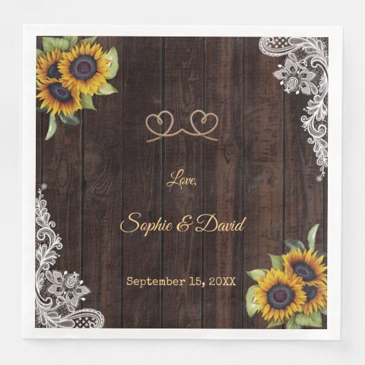 ヴィンテージロープ我々は結び目ひまわりの結び目 スタンダードランチョンナプキン (正面)