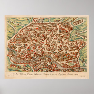 ヴィンテージローマイタリアの地図(1660) ポスター