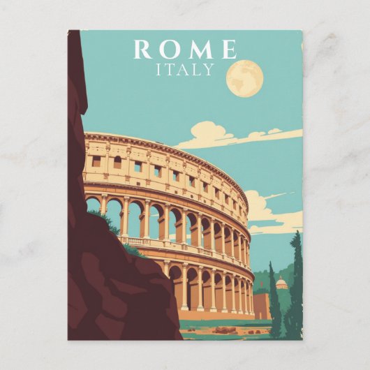 ヴィンテージローマイタリアトラベルコロッセウム ポストカード (正面)