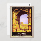 ヴィンテージローマイタリアトラベルバイトレインツーリズム ポストカード (正面/裏面)