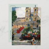 ヴィンテージローマウォーターカラートリニタデイモンティ ポストカード (正面/裏面)