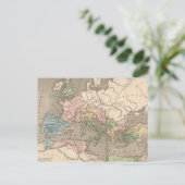 ヴィンテージローマ帝国の地図(1838) ポストカード (スタンド正面)