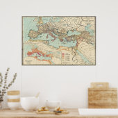 ヴィンテージローマ帝国の地図(1889) ポスター (キッチン)