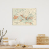 ヴィンテージローマ帝国地図1895 ポスター (キッチン)