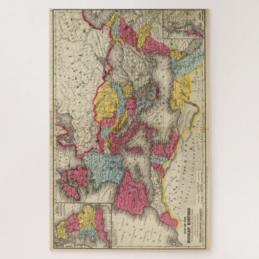 ヴィンテージローマ帝国地図(1875年) ジグソーパズル (縦)