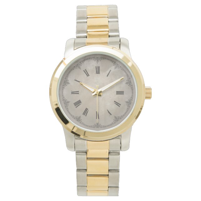 ヴィンテージローマ数字装飾時計 腕時計 (正面)