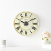 ヴィンテージローマ素朴数字農時計 ラージ壁時計 (ホーム)