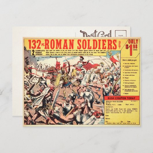 ヴィンテージローマ軍兵士とポストカード ポストカード (正面/裏面)