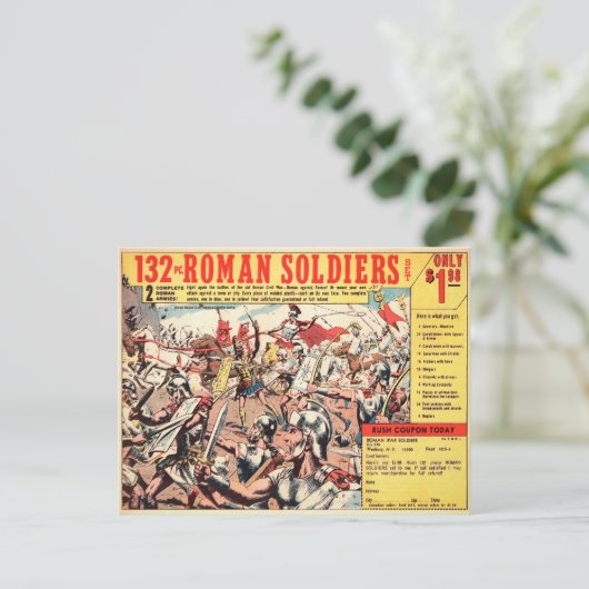 ヴィンテージローマ軍兵士とポストカード ポストカード (スタンド正面)