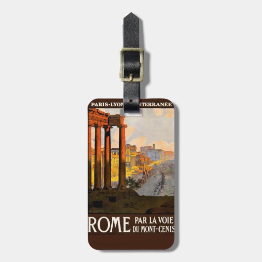ヴィンテージローマ – イタリアへの旅行 ラゲッジタグ (正面縦)