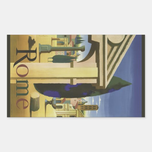 ヴィンテージローマItalyスタンプ 長方形シール (正面)