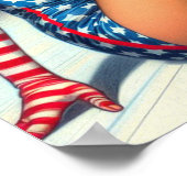 ヴィンテージローラーガールイラストレーション ポスター (角)