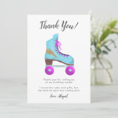 ヴィンテージローラースケート誕生日パーティー サンキューカード (スタンド正面)
