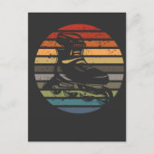 ヴィンテージローラーブレードのスケータースポーツインラインスケートで滑る ポストカード (正面)