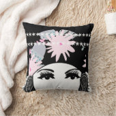 ヴィンテージローリング20のポートレートフラッパーガール クッション (ブランケット)