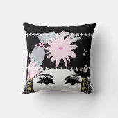 ヴィンテージローリング20のポートレートフラッパーガール クッション (裏面)