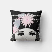 ヴィンテージローリング20のポートレートフラッパーガール クッション (正面)