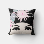 ヴィンテージローリング20のポートレートフラッパーガール クッション (正面)