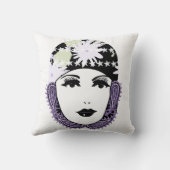 ヴィンテージローリング20のポートレートフラッパーガール クッション (裏面)